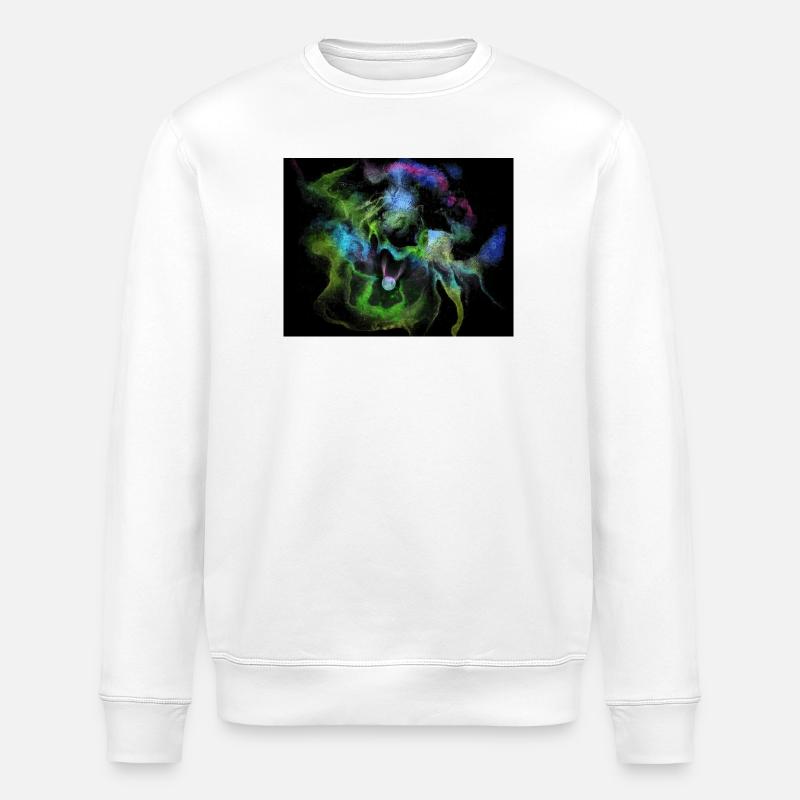 Kosmische Rauchnebelkugel - Stanley/Stella Unisex Bio-Sweatshirt ROLLER - Weiß