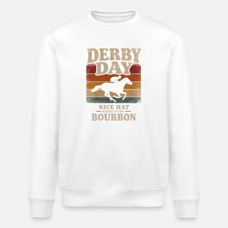 Bourbon millésimé Derby Day - Sweat bio ROLLER Stanley/Stella Unisexe - blanc