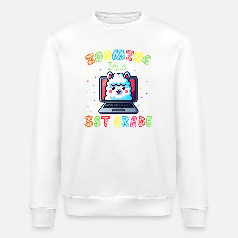 Lama Code Arc-en-Ciel Numérique - Sweat bio ROLLER Stanley/Stella Unisexe - blanc