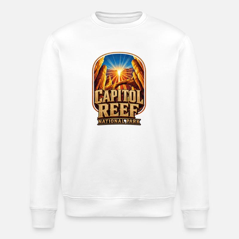 Lever de soleil du Capitol Reef - Sweat bio ROLLER Stanley/Stella Unisexe - blanc