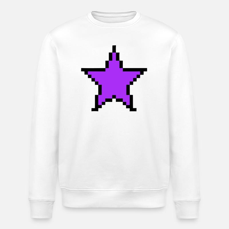 Pixel Stern 8-Bit Power Up - Stanley/Stella Unisex Bio-Sweatshirt ROLLER - Weiß