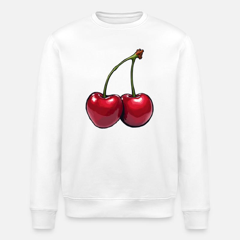 Cerises - Sweat bio ROLLER Stanley/Stella Unisexe - blanc