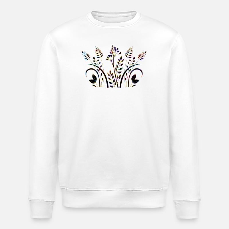 Flowers - Stanley/Stella ROLLER Unisex Organic Sweatshirt - white