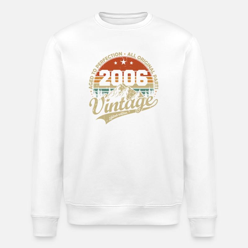 2006 Vintage Original Retro Geburtstagsgeschenk - Stanley/Stella Unisex Bio-Sweatshirt ROLLER - Weiß