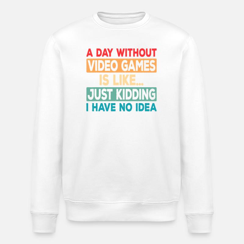 Game Day Absence Joke Tee - Stanley/Stella ROLLER Unisex Organic Sweatshirt - white