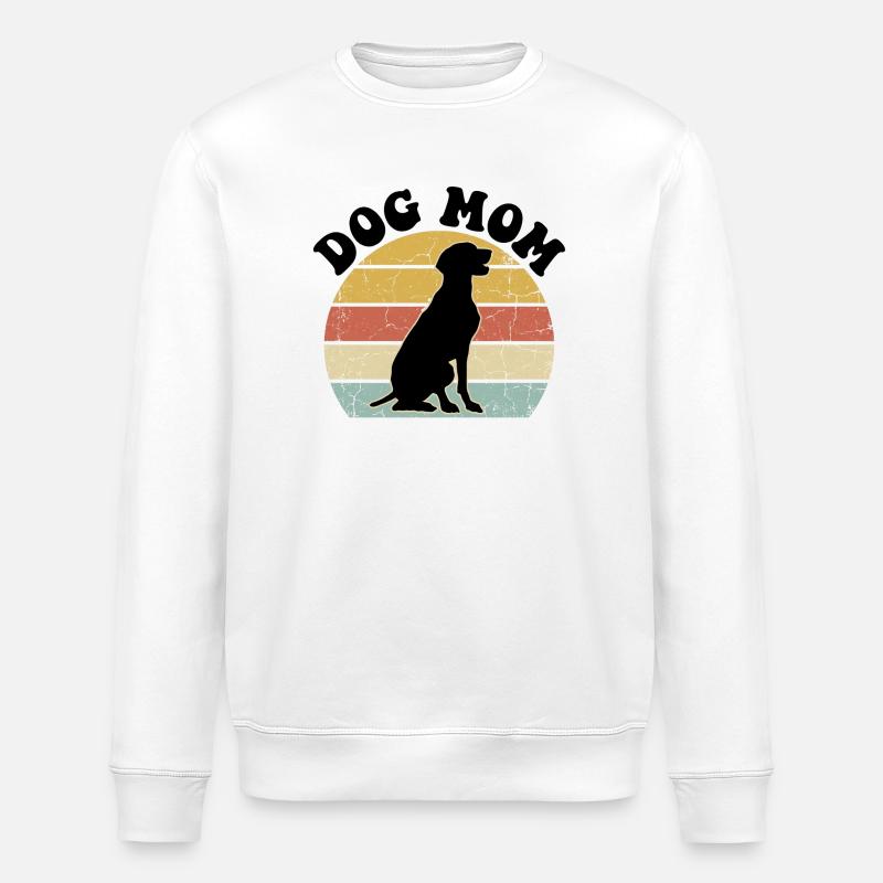 Dog Mom Retro - Stanley/Stella ROLLER Unisex Organic Sweatshirt - white