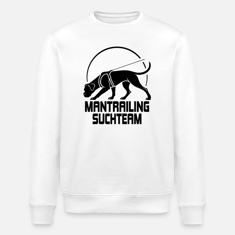 Boxer Mantrailing Suchteam Hunde Wilsigns - Stanley/Stella Unisex Bio-Sweatshirt ROLLER - Weiß
