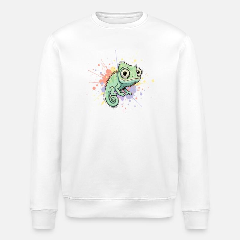 Éclaboussure caméléon aquarelle - Sweat bio ROLLER Stanley/Stella Unisexe - blanc