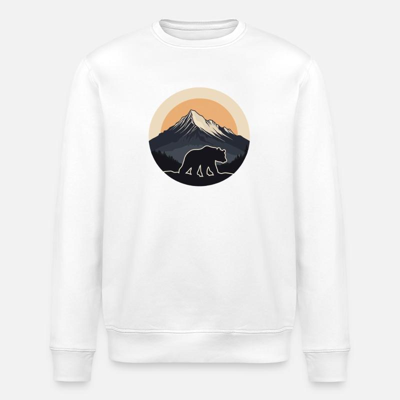 Wilder Braunbär - Stanley/Stella Unisex Bio-Sweatshirt ROLLER - Weiß