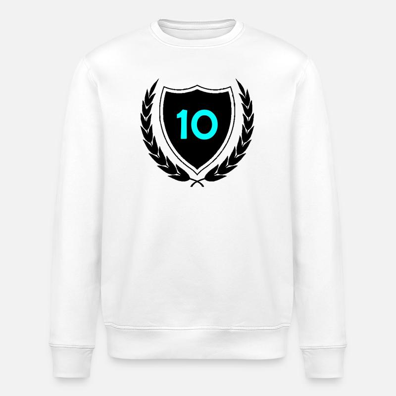 Imprimé en chiffres néon dix - Sweat bio ROLLER Stanley/Stella Unisexe - blanc
