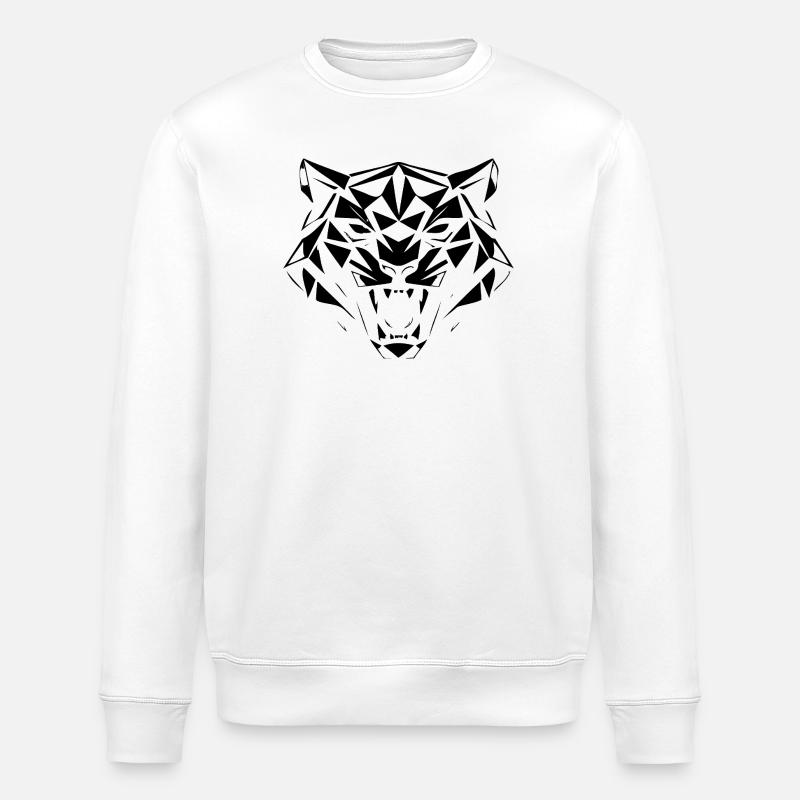 Tiger Power – Stärke & Eleganz - Stanley/Stella Unisex Bio-Sweatshirt ROLLER - Weiß