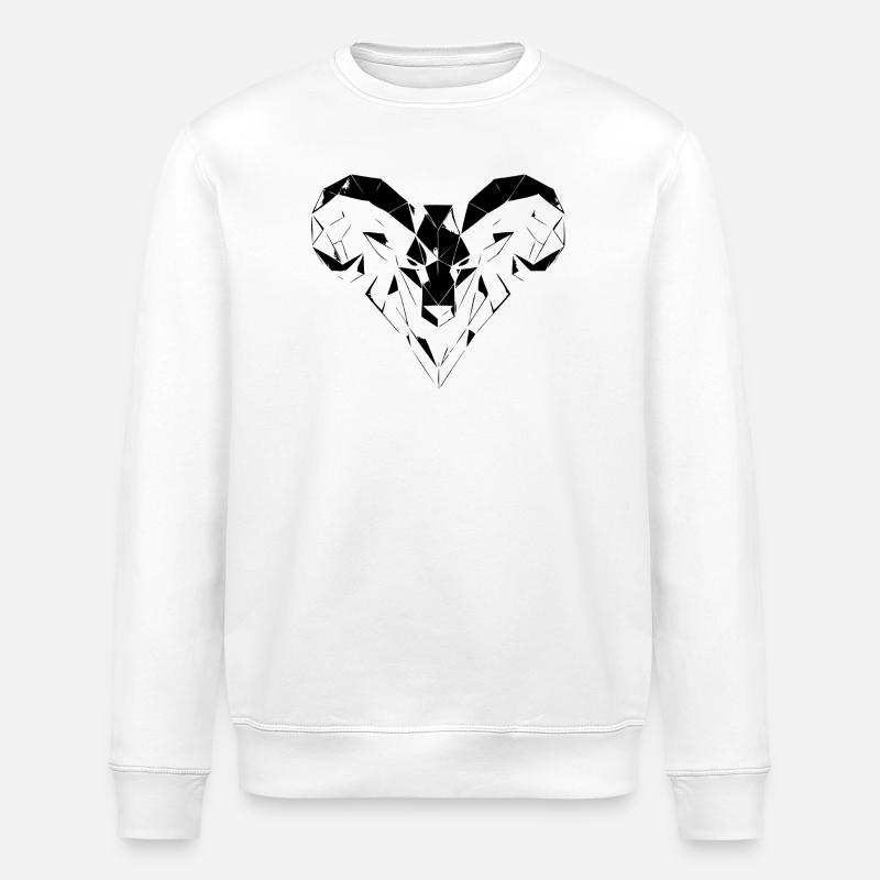 Bélier géométrique – Force & Courage - Sweat bio ROLLER Stanley/Stella Unisexe - blanc