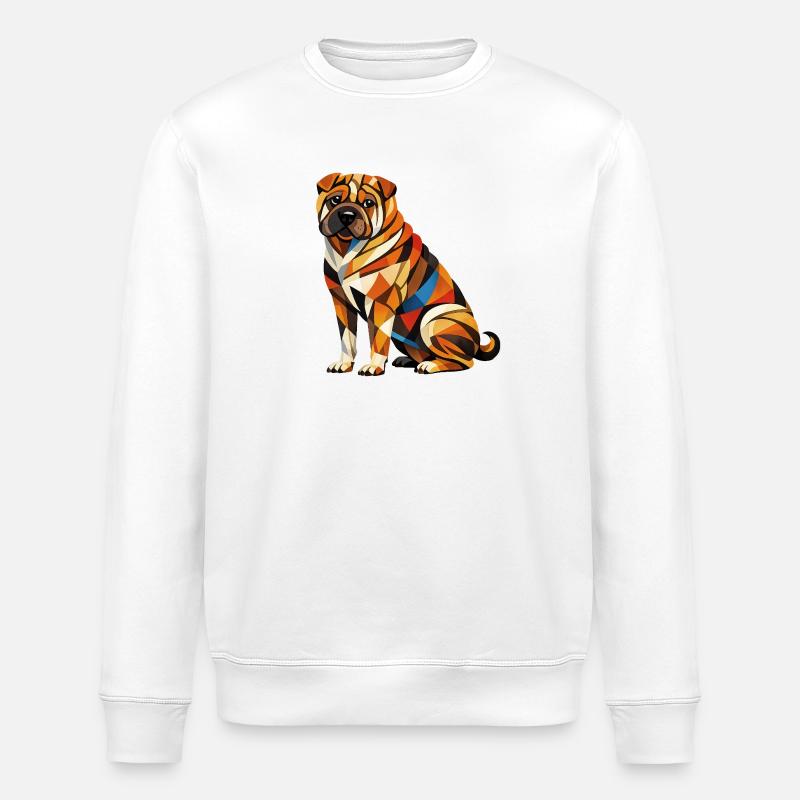 Shar pei Geometrisch - Stanley/Stella Unisex Bio-Sweatshirt ROLLER - Weiß
