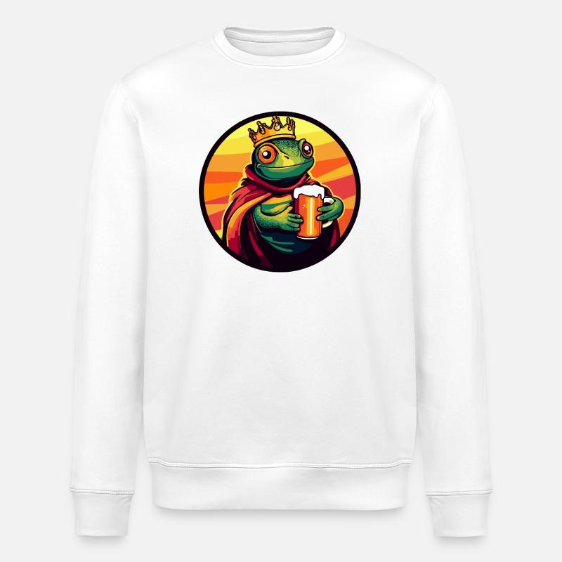 Chameleon Beer Funny - Stanley/Stella ROLLER Unisex Organic Sweatshirt - white