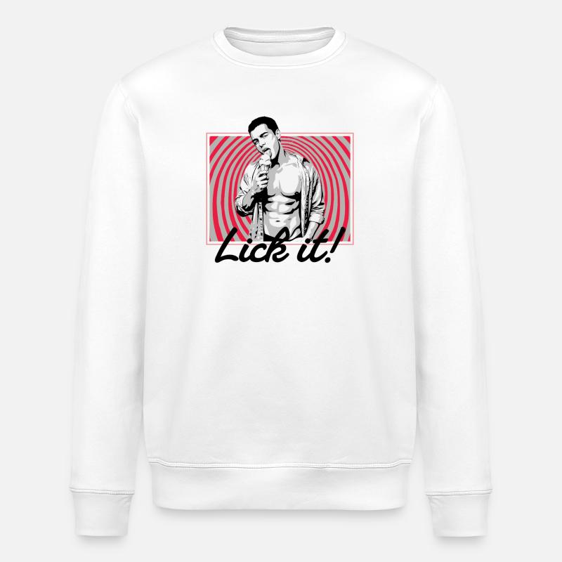Retro Pop Art: Eiscreme Pose - Stanley/Stella ROLLER Unisex Organic Sweatshirt - white