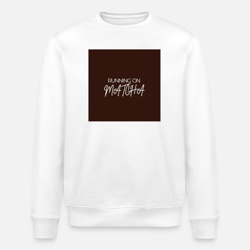 "RUNNING ON MATCHA" Grafik-T-Design - Stanley/Stella Unisex Bio-Sweatshirt ROLLER - Weiß