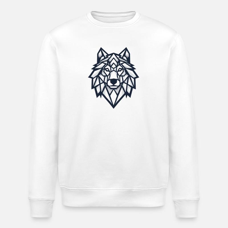 loup géométrique - Sweat bio ROLLER Stanley/Stella Unisexe - blanc