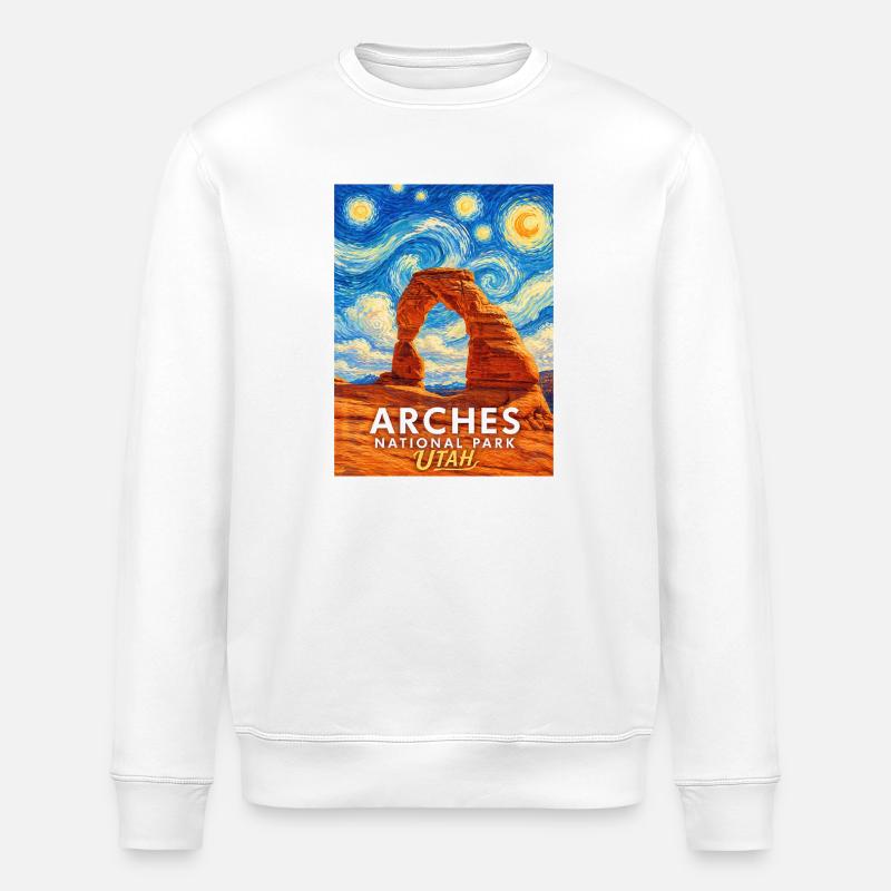 Arches Utah Sternenhimmel Felsbogen - Stanley/Stella Unisex Bio-Sweatshirt ROLLER - Weiß