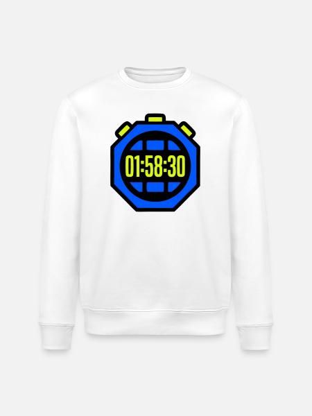 Stopwatch Best Time Half Marathon - Stanley/Stella ROLLER Unisex Organic Sweatshirt - white