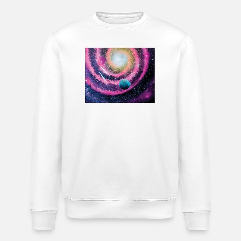 Pink Galaxy - Stanley/Stella Unisex Bio-Sweatshirt ROLLER - Weiß