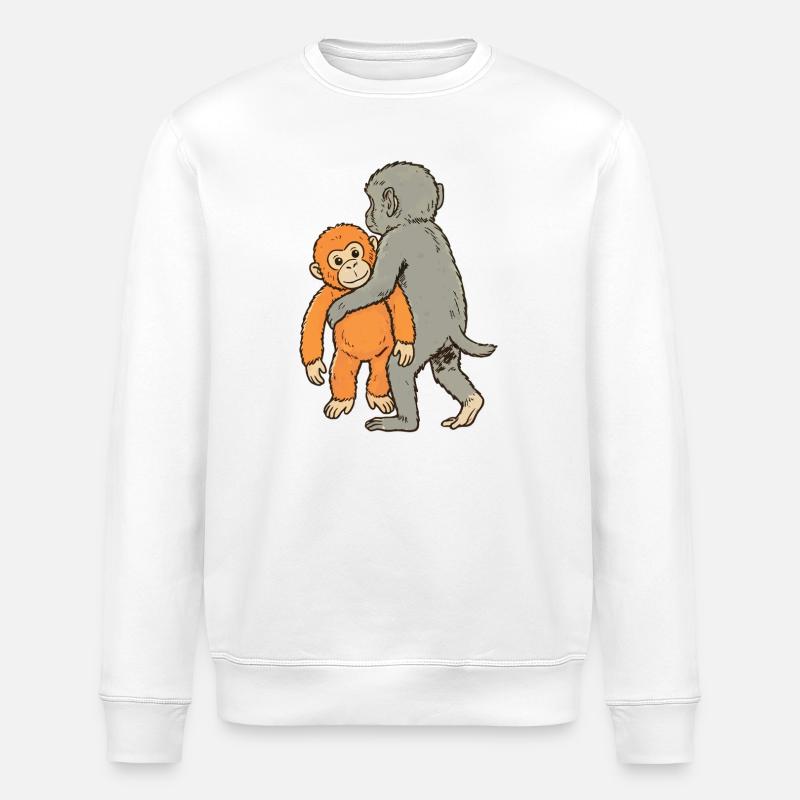 Baby Monkey Punch - Stanley/Stella Unisex Bio-Sweatshirt ROLLER - Weiß