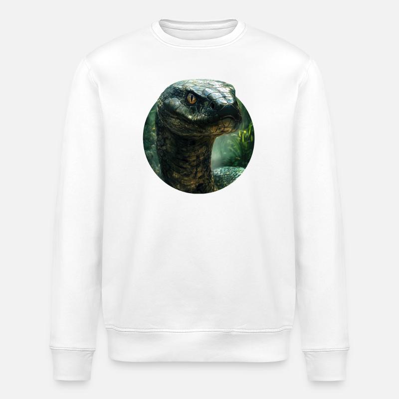 Schlangendesign - Stanley/Stella Unisex Bio-Sweatshirt ROLLER - Weiß