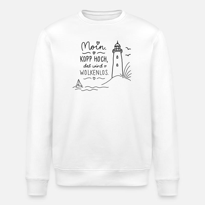 Moin Kopp haut sans nuages - Sweat bio ROLLER Stanley/Stella Unisexe - blanc