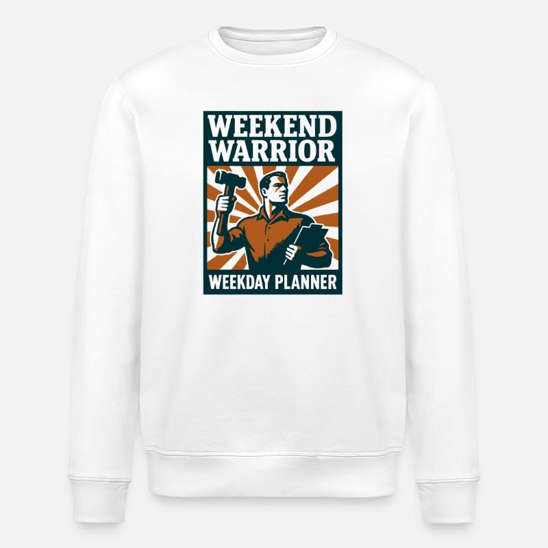 Wochenendkrieger | Renovierung Planer - Stanley/Stella Unisex Bio-Sweatshirt ROLLER - Weiß