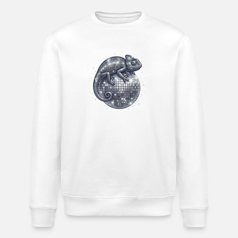 Caméléon sur la boule disco - Sweat bio ROLLER Stanley/Stella Unisexe - blanc