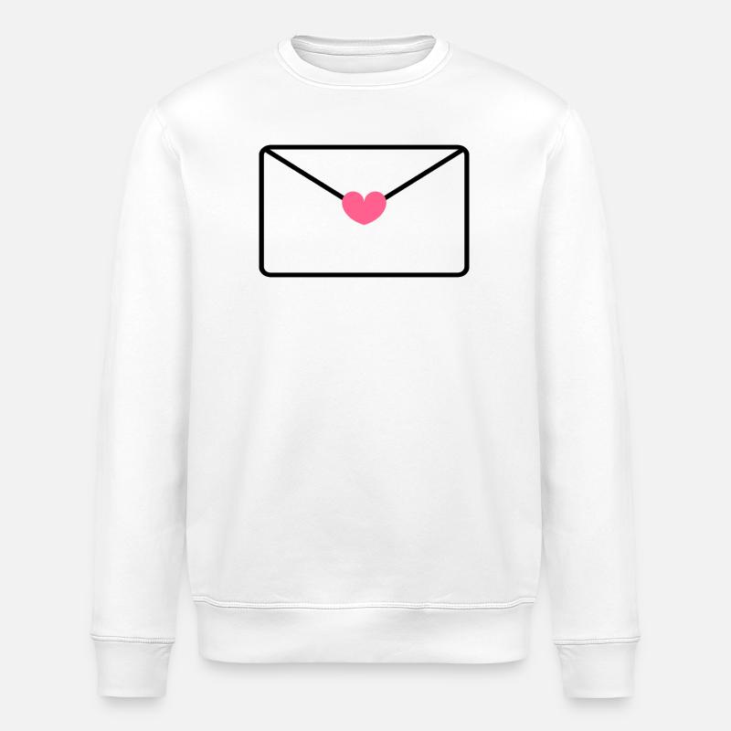 Envelope With Heart - Stanley/Stella ROLLER Unisex Organic Sweatshirt - white