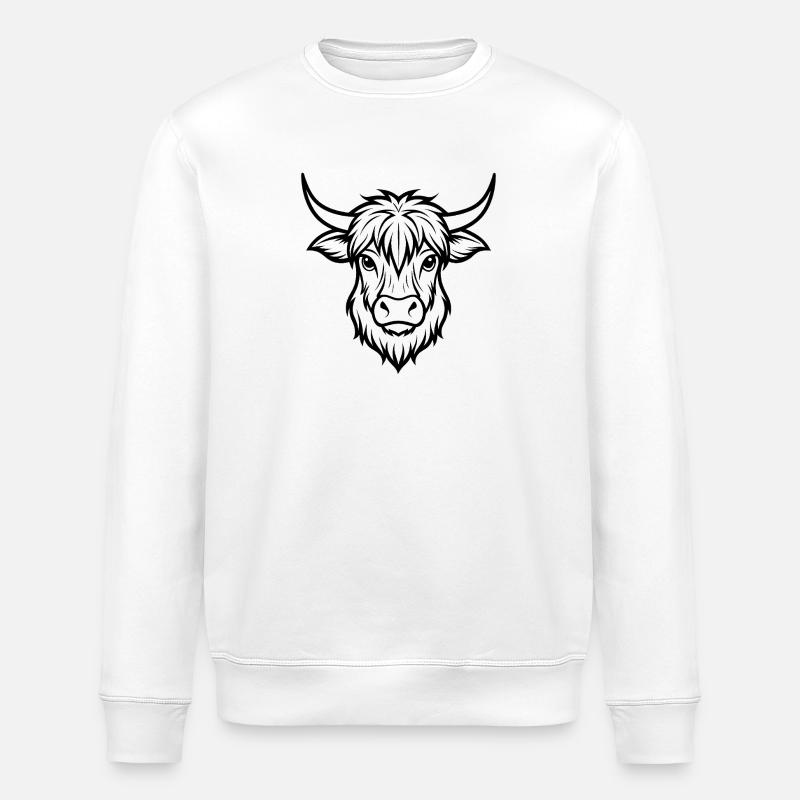 Highland-Kuhkopf - Stanley/Stella Unisex Bio-Sweatshirt ROLLER - Weiß