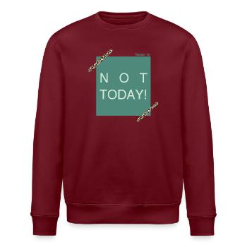 NOT TODAY! Leoparden Akzent - Stanley/Stella Unisex Bio-Sweatshirt ROLLER - Weiß - Vorne - Nik (191cm)