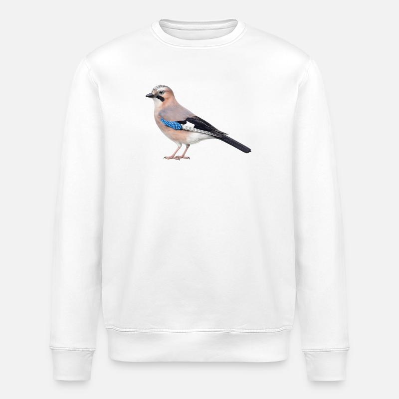 Realistic jay - Stanley/Stella ROLLER Unisex Organic Sweatshirt - white
