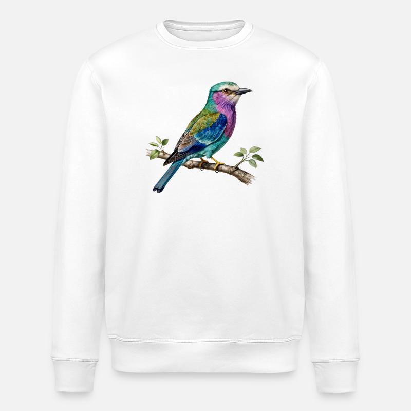Long-stranded roller – naturalistic engraving - Stanley/Stella ROLLER Unisex Organic Sweatshirt - white
