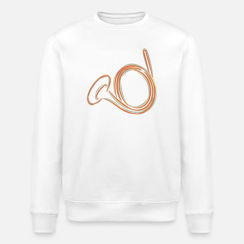 Skizze Waldhorn - Stanley/Stella Unisex Bio-Sweatshirt ROLLER - Weiß