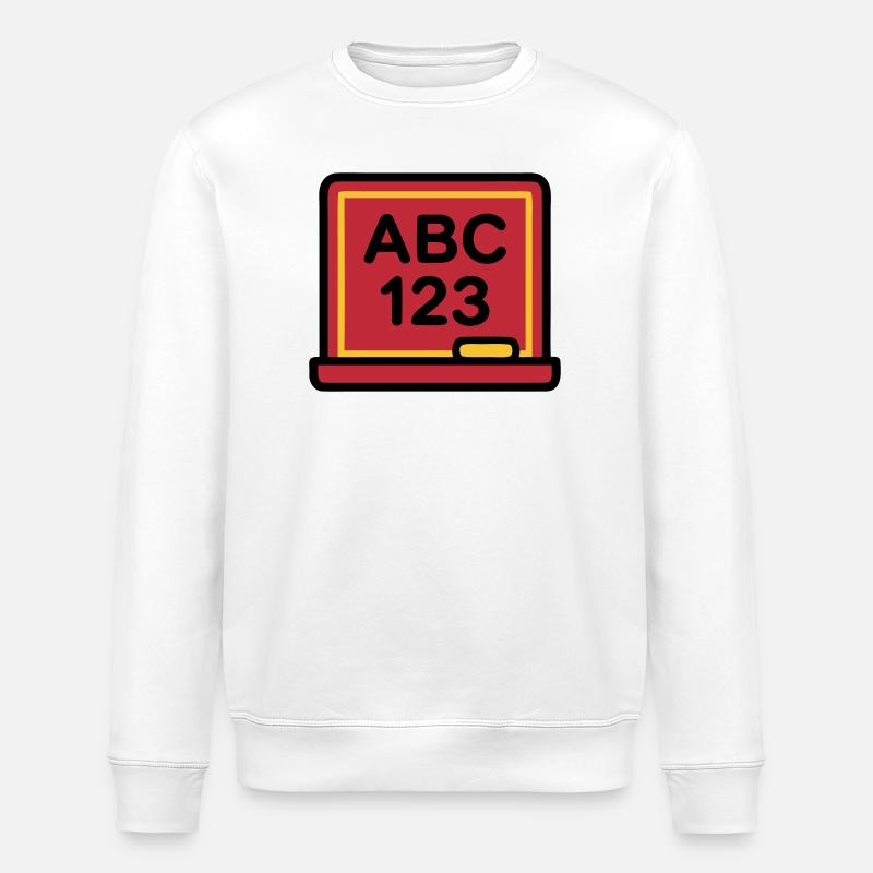 Inscription scolaire Blackboard ABC 123 - Sweat bio ROLLER Stanley/Stella Unisexe - blanc