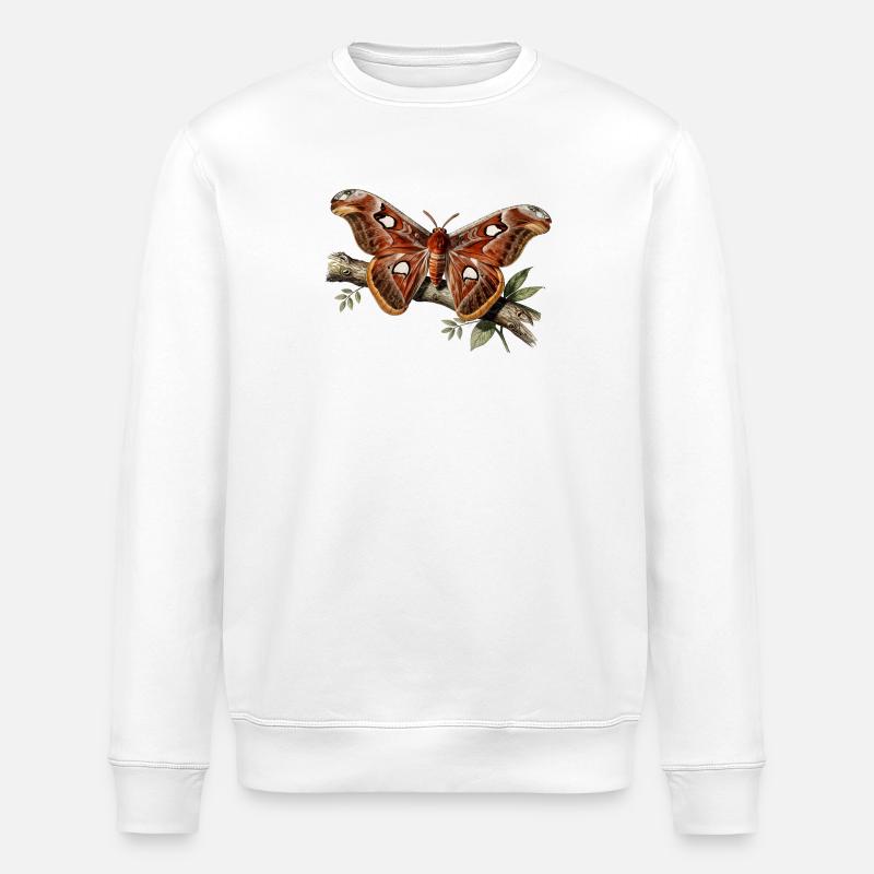 Papillon nocturne Attacus  - Sweat bio ROLLER Stanley/Stella Unisexe - blanc