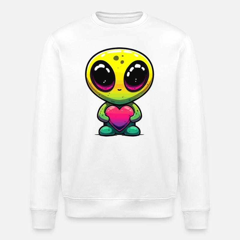 Kawaii Regenbogen Herzfreund - Stanley/Stella Unisex Bio-Sweatshirt ROLLER - Weiß