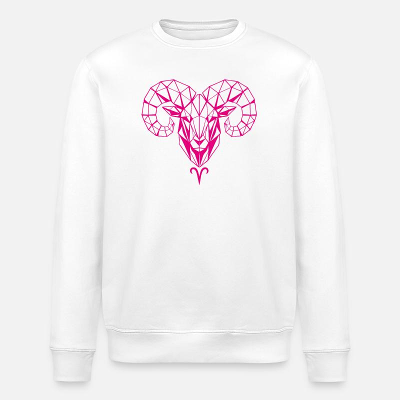 Tête géométrique rose de bélier - Sweat bio ROLLER Stanley/Stella Unisexe - blanc