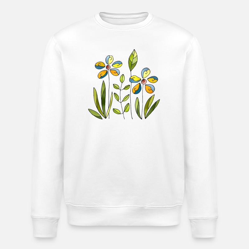Blumen - Stanley/Stella Unisex Bio-Sweatshirt ROLLER - Weiß