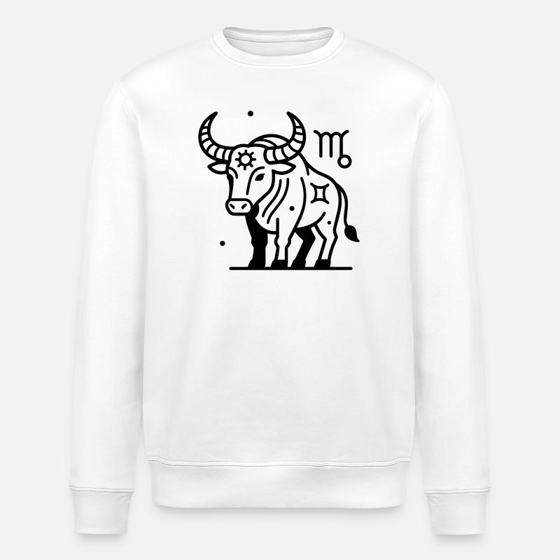 Tierkreiszeichen Stier - Stanley/Stella Unisex Bio-Sweatshirt ROLLER - Weiß
