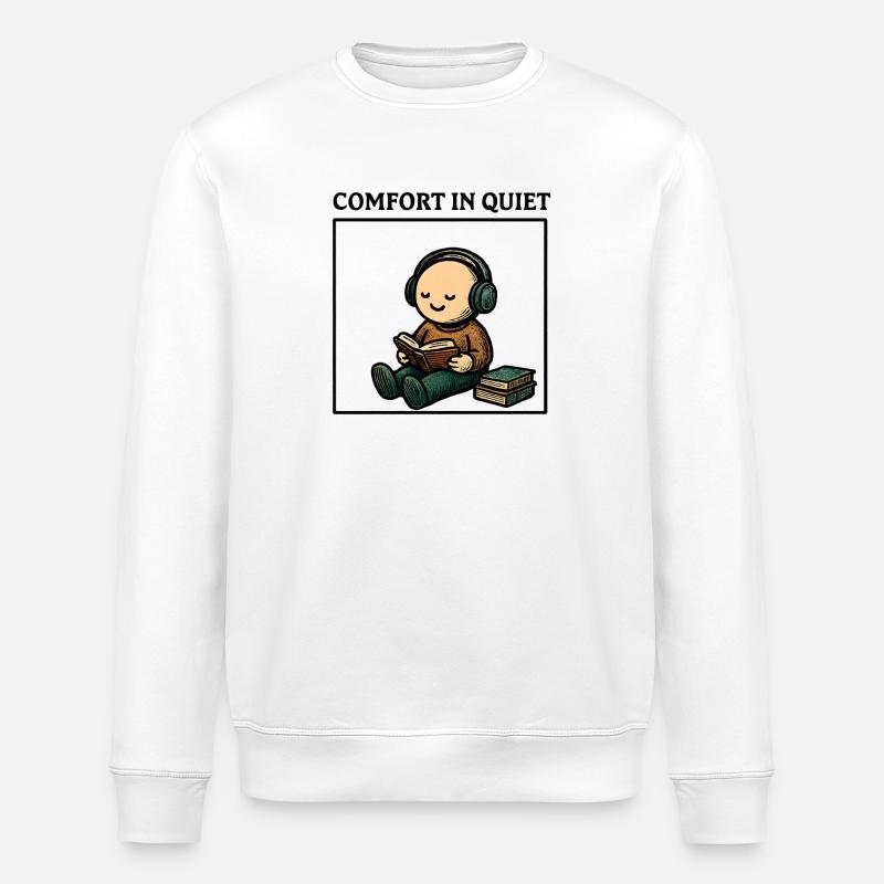 Ruhe beim Lesen mit Kopfhörern - Stanley/Stella Unisex Bio-Sweatshirt ROLLER - Weiß