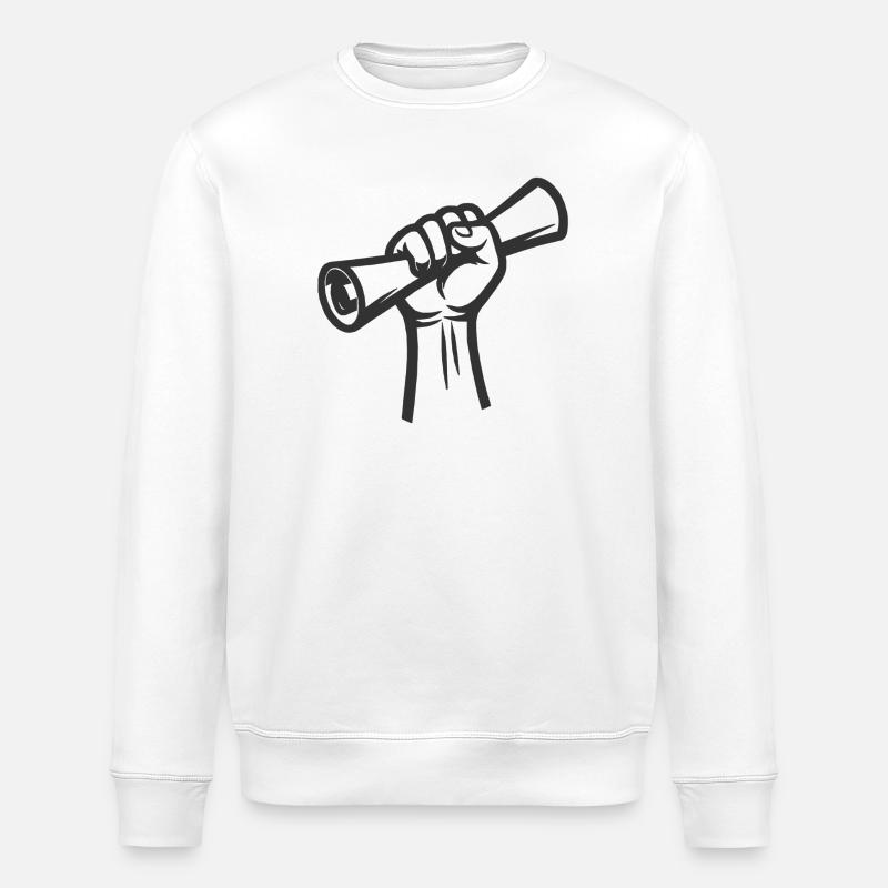 Erhobene Faust auf der Rolle - Stanley/Stella Unisex Bio-Sweatshirt ROLLER - Weiß