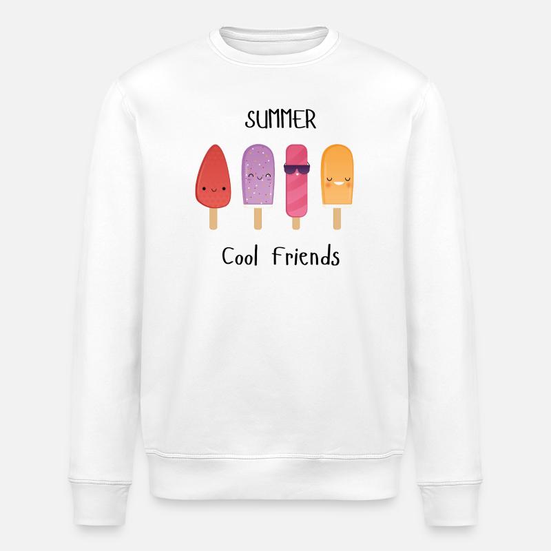 summer cool friends  - Stanley/Stella ROLLER Unisex Organic Sweatshirt - white