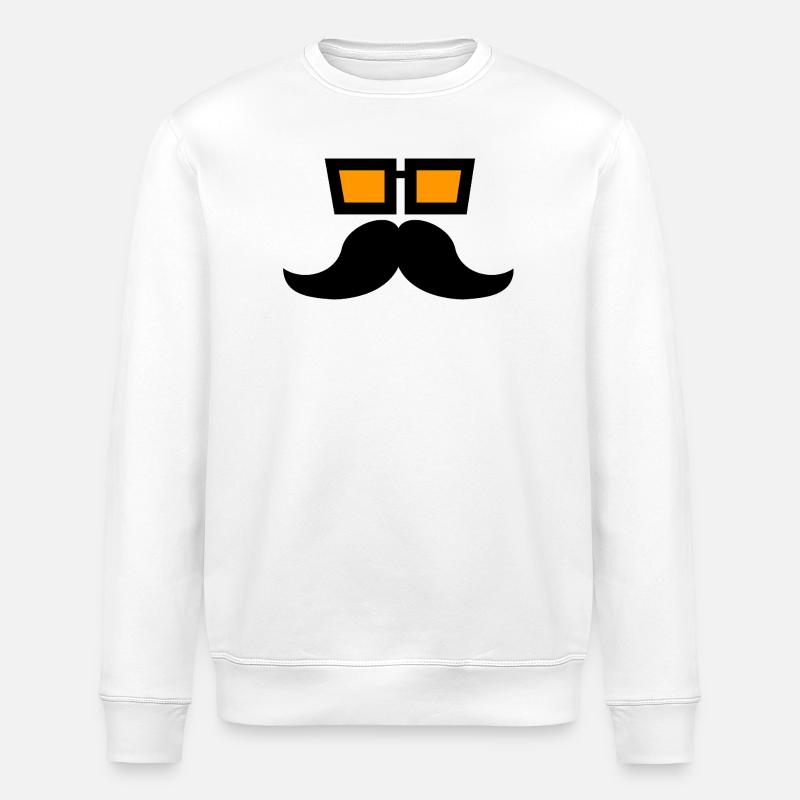 moustache - Stanley/Stella ROLLER Unisex Organic Sweatshirt - white