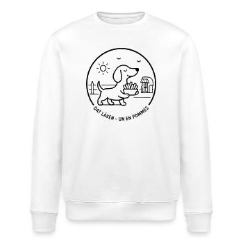 Dackel dat Läven un een Pommes - Stanley/Stella Unisex Bio-Sweatshirt ROLLER - Weiß - Vorne - Nik (191cm)