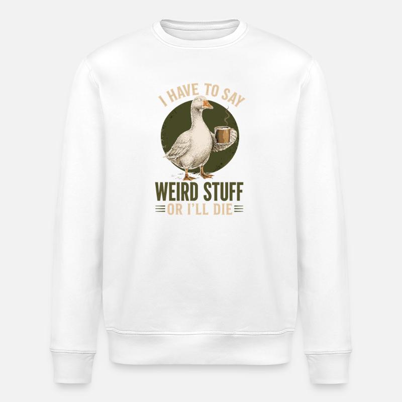 Quatsch-Ente mit Kaffee - Stanley/Stella Unisex Bio-Sweatshirt ROLLER - Weiß