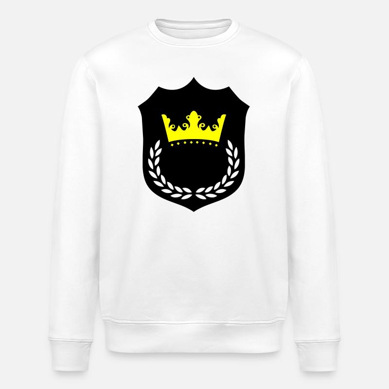 Crown Splendour Yellow Black - Stanley/Stella ROLLER Unisex Organic Sweatshirt - white