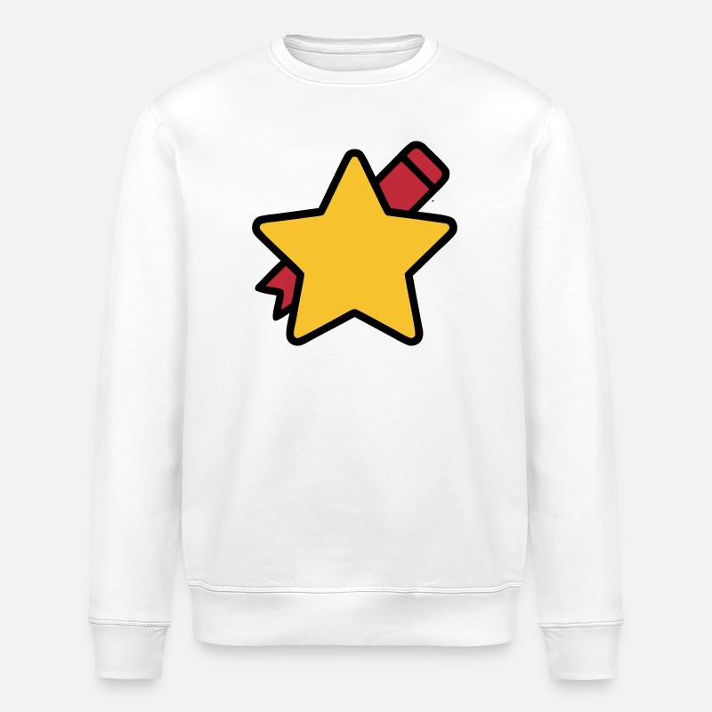 Stern Stift Schule Lehrer - Stanley/Stella Unisex Bio-Sweatshirt ROLLER - Weiß