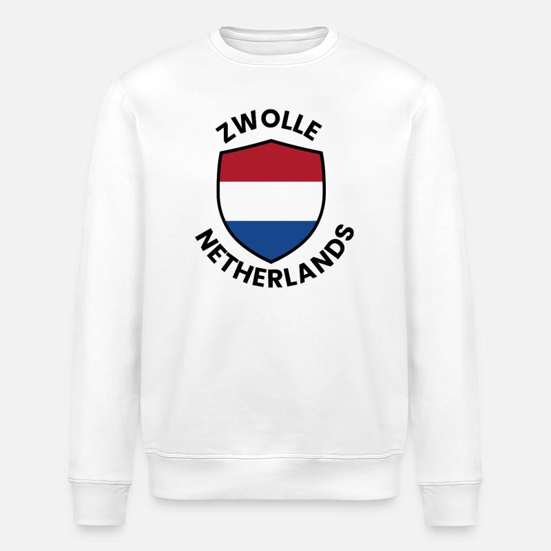 Bouclier du drapeau Zwolle - Sweat bio ROLLER Stanley/Stella Unisexe - blanc
